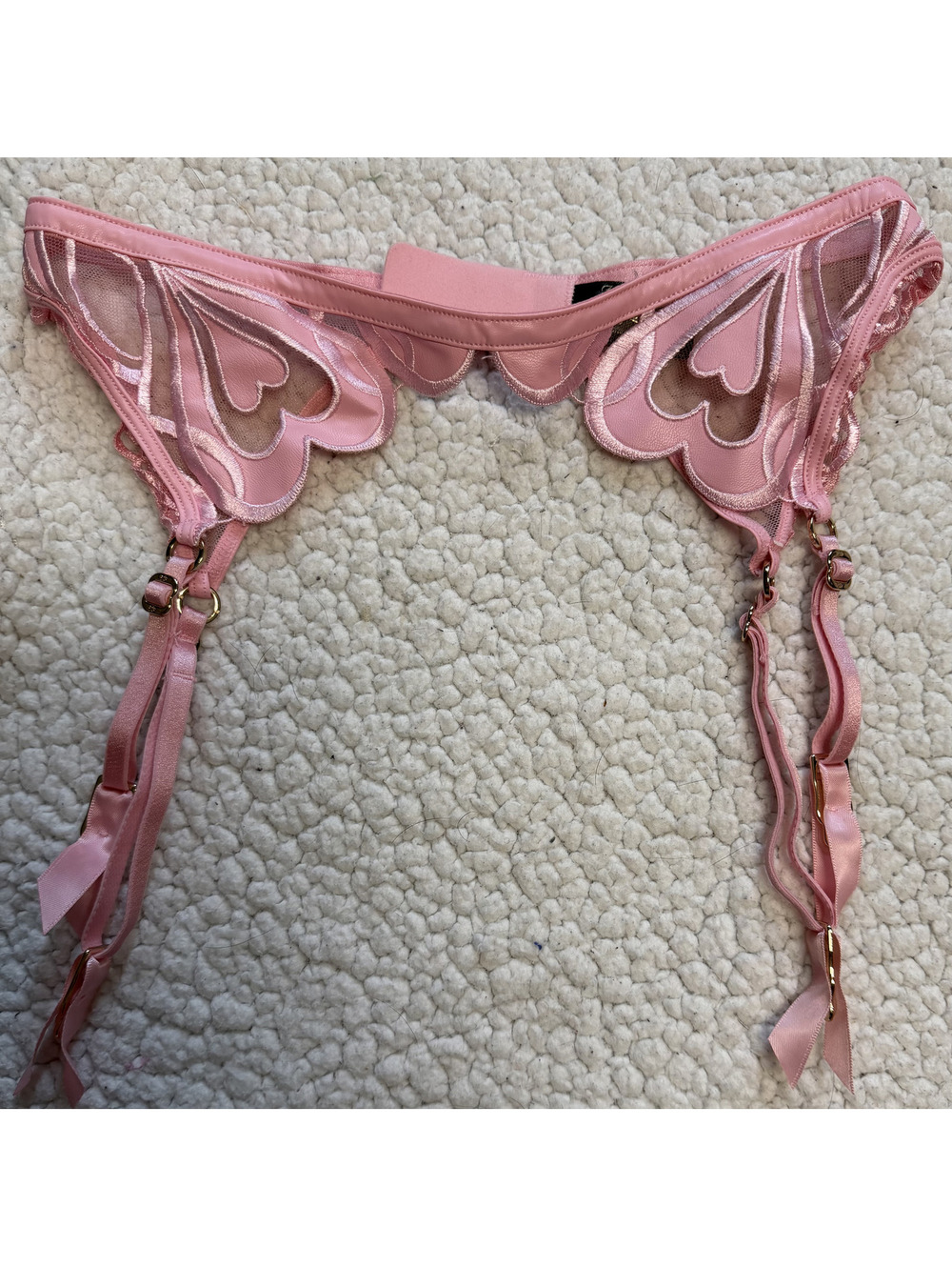 Honey Birdette Pink Heart Garter Belt